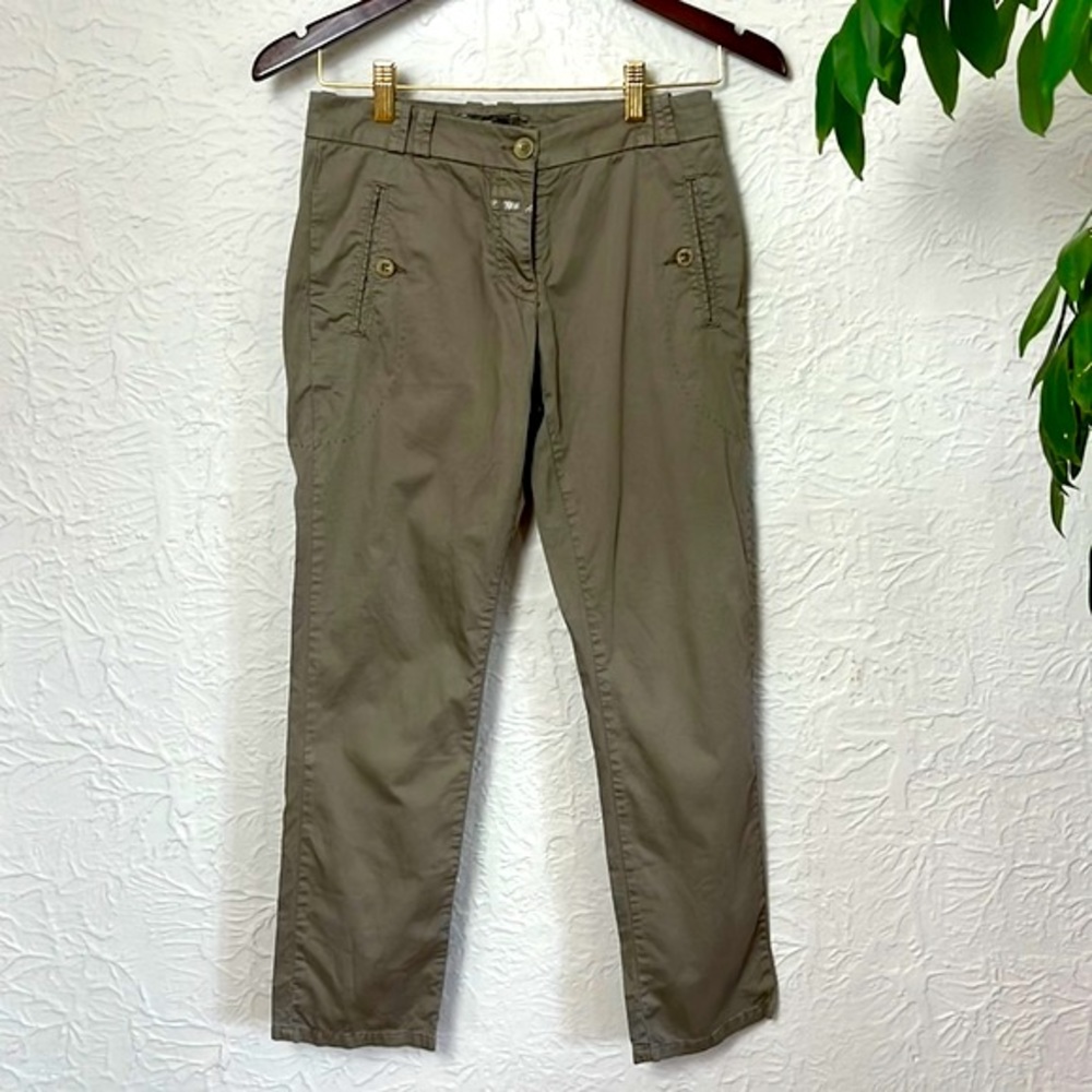 CLOSED Annie Pant Army Green Cotton Stretch Straight Leg Made in Italy Size 25